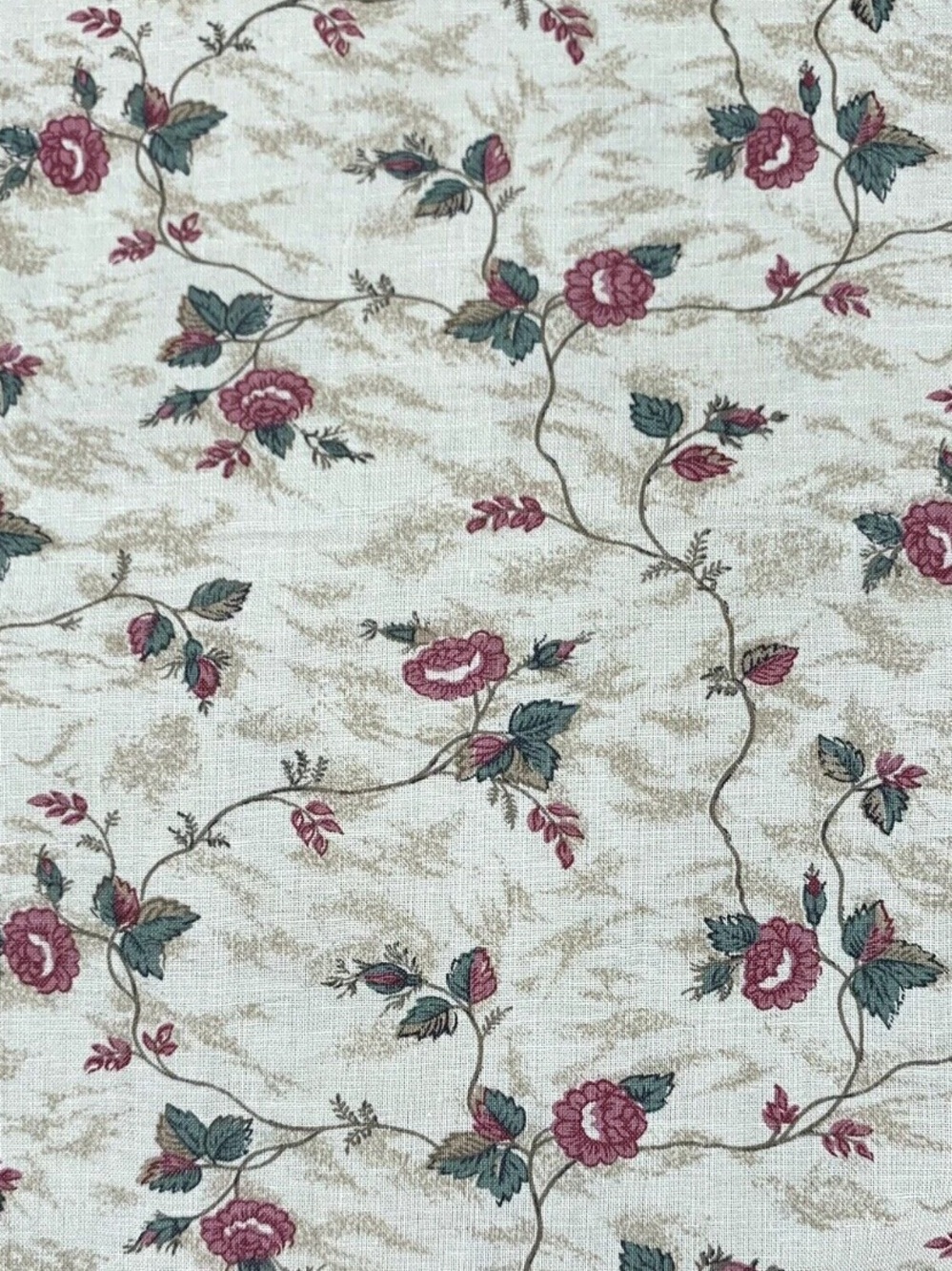 Vintage RJR Little Sisters Quilt THE SMITHSONIAN Beige Floral 1 yard